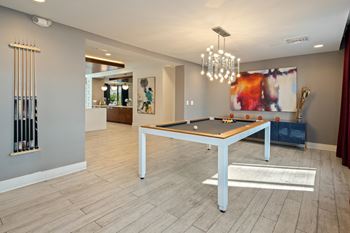 Billiards Table In Clubhouse at The Dartmouth North Hills Apartments, North Carolina, 27609